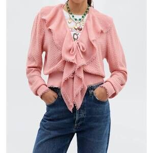 NEW RIXO kianna long sleeve cardigan in blush